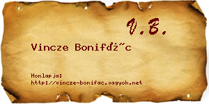 Vincze Bonifác névjegykártya